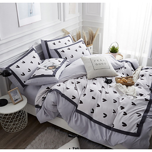 

Duvet Cover Sets 4 Piece Polyester / Polyamide Floral / Botanical Light Green Printed Simple