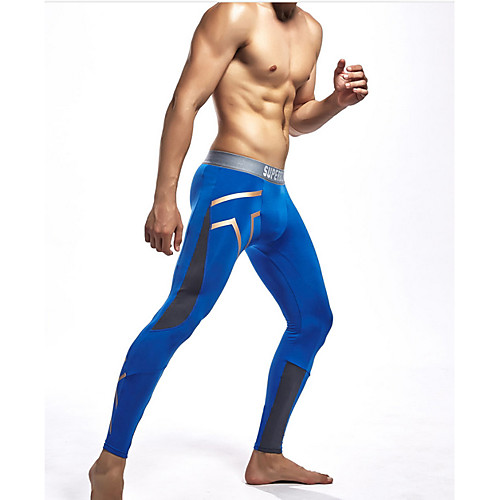 

Compression Gym Men's Normal Cotton Sexy Long Johns Color Block Mid Waist