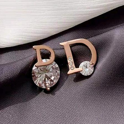 

Women's Mismatch Earrings Hollow Out Stylish Romantic Imitation Diamond Earrings Jewelry Gold For Date Festival 1 Pair