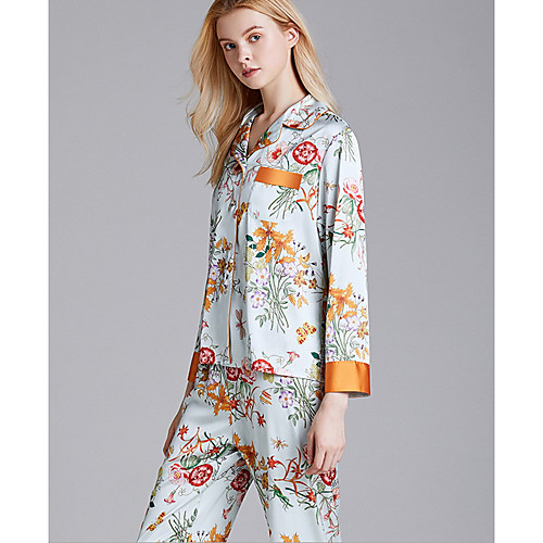 

Women's Shirt Collar Suits Pajamas Plaid