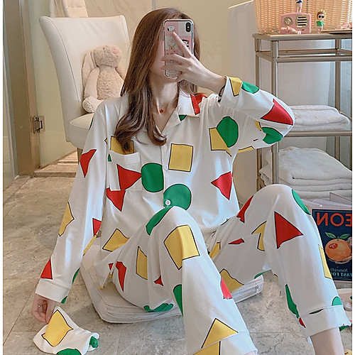 

Women's Suits Nightwear White Yellow Blushing Pink M L XL