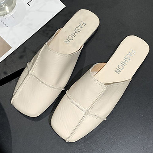 

Women's Clogs & Mules Flat Heel Round Toe PU Spring & Summer Yellow / Black / Beige