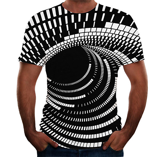 

Men's Daily Weekend Basic T-shirt - Color Block / 3D / Visual Deception Black