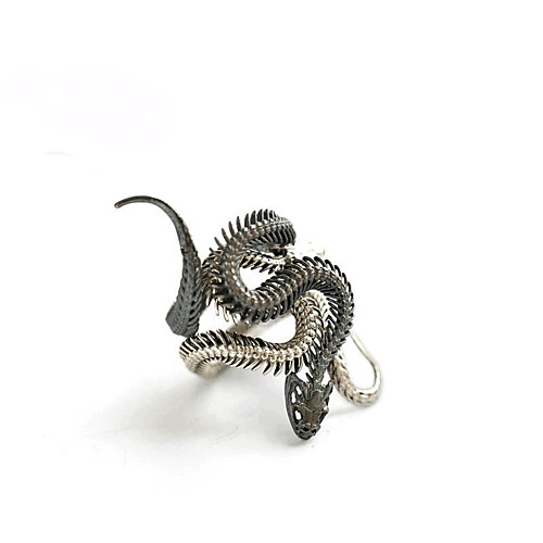 

Men Women Ring 1pc Gray Brass Irregular Vintage Gift Prom Jewelry Vintage Style Snake