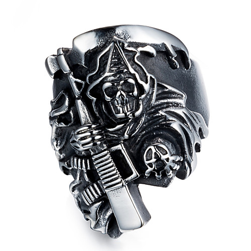 

Men Women Band Ring Black Stainless Steel Punk Jewelry Mixed Color