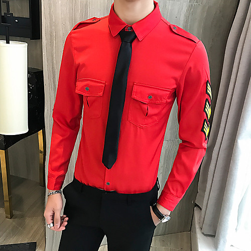 

Men's Daily Going out Vintage Shirt - Graphic Red