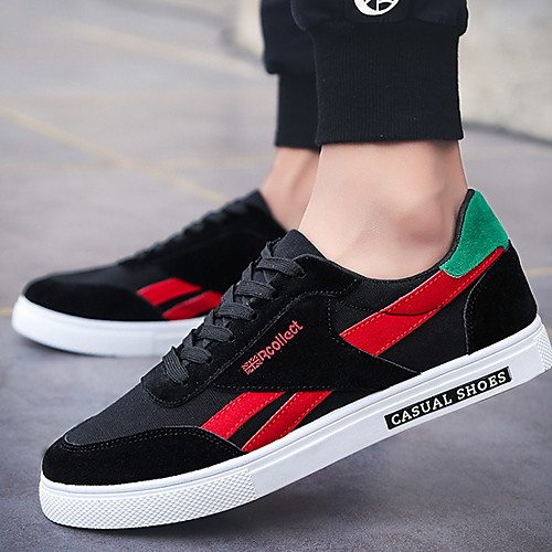 

Men's Canvas Spring Casual Sneakers Color Block Red / Green / Black