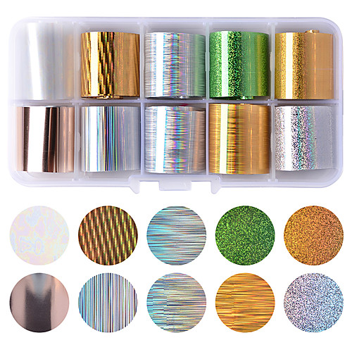 

10 pcs Foil Sticker Galaxy nail art Manicure Pedicure Multi-Type / Disposable Fashion / Colorful Daily