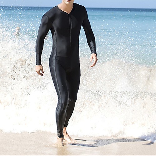 

Men's Rash Guard Dive Skin Suit Elastane Top Bottoms UV Sun Protection Breathable Full Body 2-Piece Front Zip - Swimming Diving Water Sports Solid Colored Spring Summer