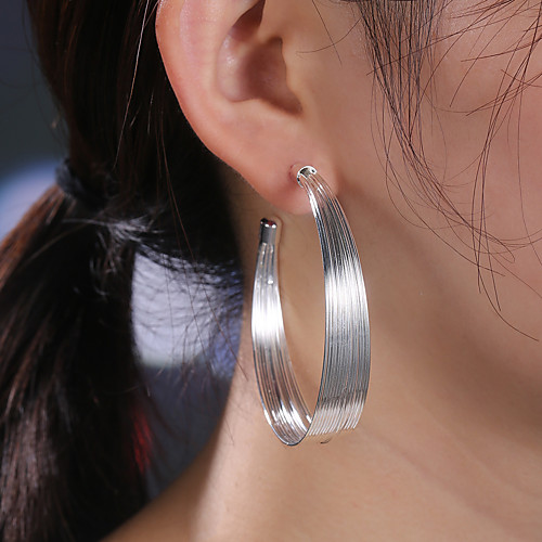 

Women's Stud Earrings Hoop Earrings Luxury Classic Silver Plated Rose Gold Plated Earrings Jewelry Rose Gold / White / Yellow For Party Evening Gift Formal Date 1 Pair