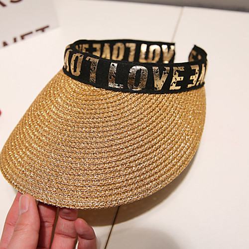 

Women's Active Basic Straw Baseball Cap Sun Hat-Solid Colored All Seasons Gold Silver