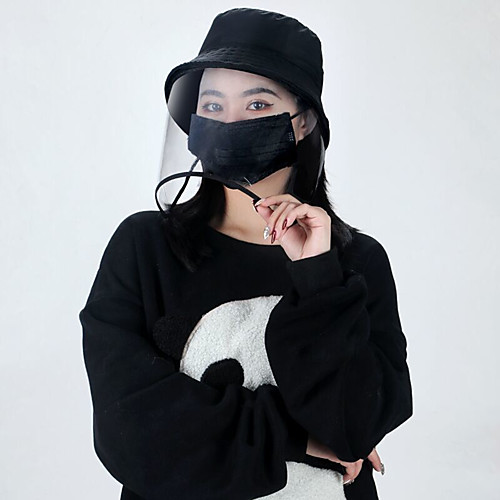 

Hiking Hat Pollution Protection Mask Waterproof Breathable Ultraviolet Resistant Comfortable Solid Color POLY Cotton Blend Spring Summer for Men's Women's Climbing Beach Traveling Black