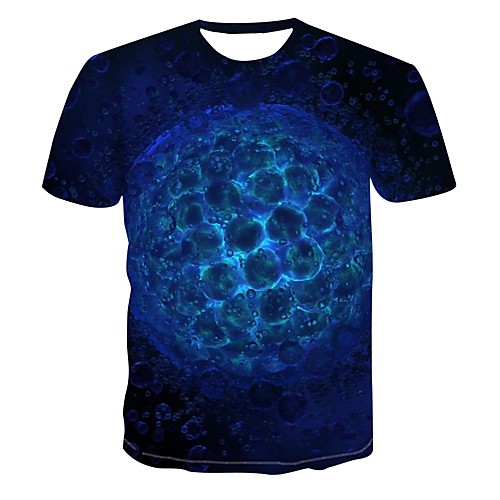 

Men's Club Weekend Street chic / Punk & Gothic T-shirt - 3D / Abstract / Visual Deception Print Royal Blue