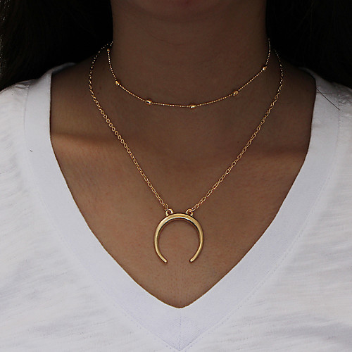 

Women's Pendant Necklace Necklace Friends European Romantic Casual / Sporty Sweet Chrome Gold Silver 45 cm Necklace Jewelry 1pc For Street Festival