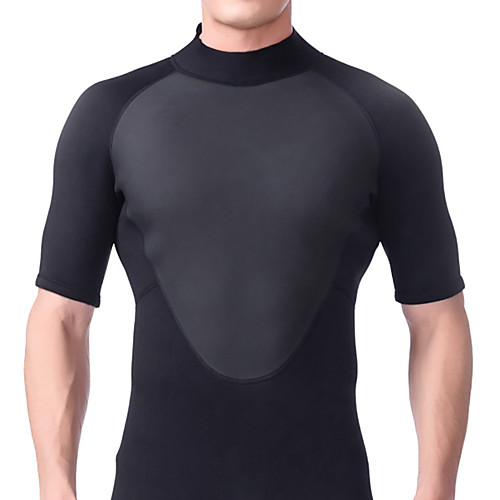 

Men's Shorty Wetsuit 3mm SCR Neoprene Diving Suit Half Sleeve Back Zip Solid Colored Autumn / Fall Spring Summer / Winter / High Elasticity