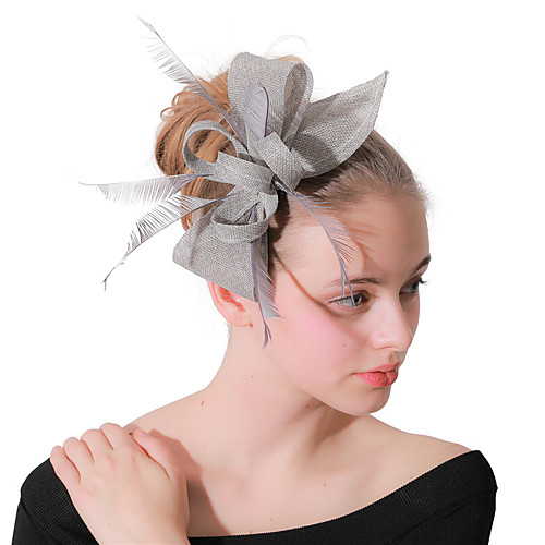 

Headpieces Wedding Polyester Fascinators / Flowers / Headwear with Feather / Bowknot 1 Piece Wedding / Party / Evening Headpiece