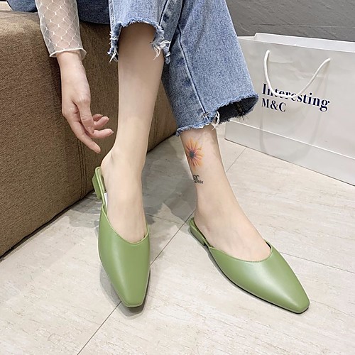 

Women's Sandals Chunky Heel Closed Toe PU Spring & Fall / Summer Khaki / Green / Brown