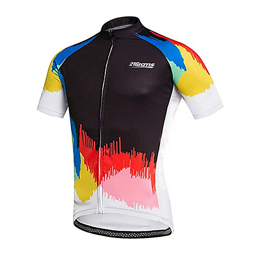 

21Grams Men's Short Sleeve Cycling Jersey Black / Red Gradient Bike Jersey Top Mountain Bike MTB Road Bike Cycling UV Resistant Breathable Quick Dry Sports Clothing Apparel / Stretchy / Race Fit