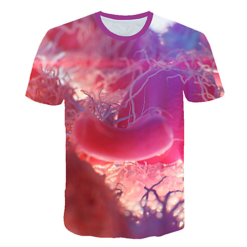 

Men's Daily Sports Street chic / Exaggerated T-shirt - Geometric / Color Block / 3D Print Rainbow