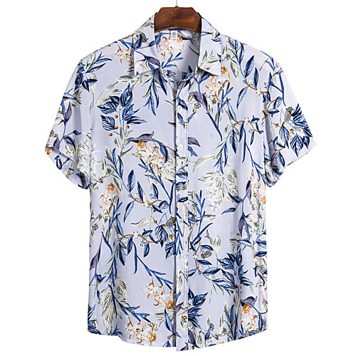 

Men's Daily Beach Basic / Boho Shirt - Floral Rainbow