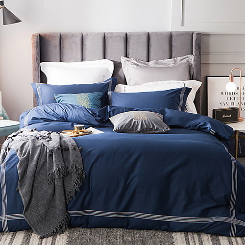 

Duvet Cover Sets 4 Piece Polyester / Polyamide Solid Colored Red Printed Chic & Modern
