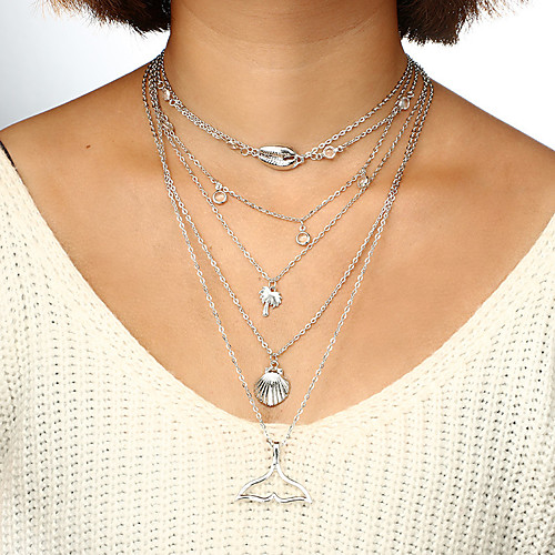 

Women's Necklace Friends European Romantic Casual / Sporty Sweet Chrome Silver 54 cm Necklace Jewelry 1pc For Street Festival