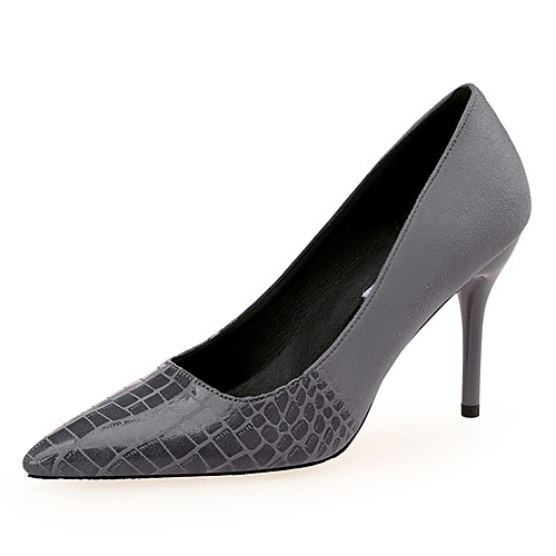 

Women's Heels Stiletto Heel Pointed Toe Suede / PU Minimalism Spring & Fall Black / Light Grey