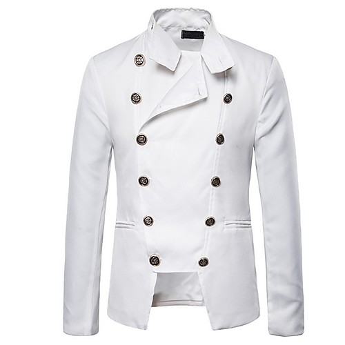 

Men's Blazer, Solid Colored Stand Polyester Red / White / Black