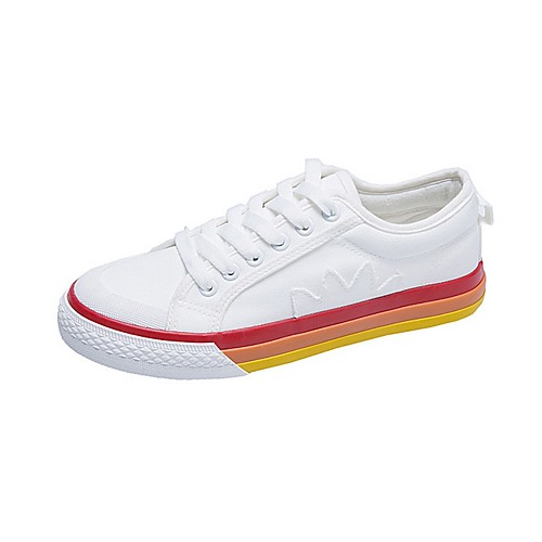

Women's Flats Flat Heel Round Toe Canvas Spring & Summer White