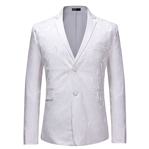 

Men's Blazer Peaked Lapel Polyester White