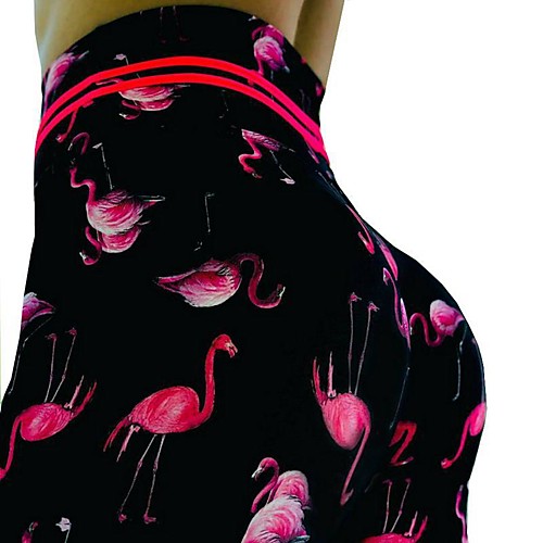 

Women's High Waist Yoga Pants Winter 3D Print Black / Rose Red Running Fitness Gym Workout Leggings Sport Activewear Quick Dry Butt Lift Tummy Control High Elasticity Skinny