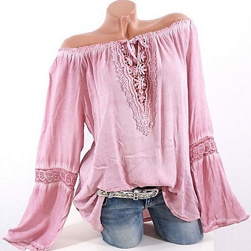 

Women's Daily Shirt - Solid Colored Blushing Pink