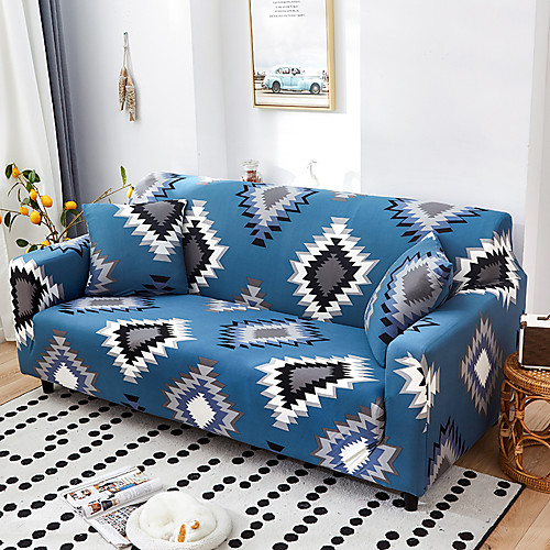 

Nordic Geometric Contrast Elastic Sofa Cover Full Package Single Double Three Person Sofa Cover
