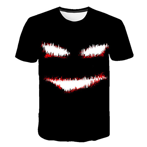 

Men's Halloween Daily Street chic / Exaggerated T-shirt - Color Block / 3D / Eye Print Black