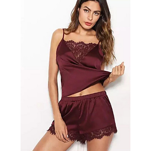 

Women's Backless Suits Nightwear Solid Colored Purple Blushing Pink Green S M L