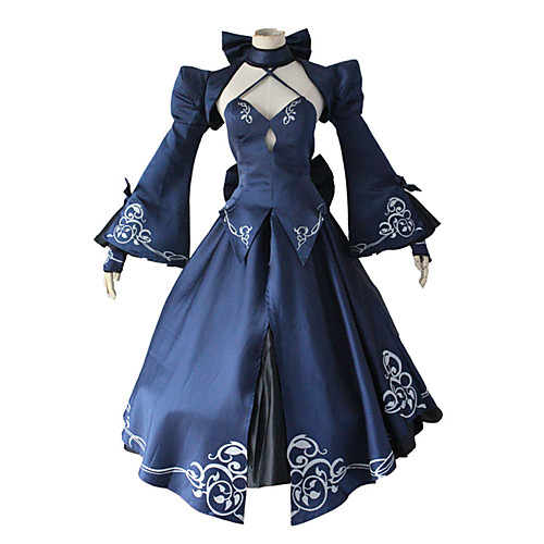 

Inspired by Fate / Stay Night Saber Anime Cosplay Costumes Japanese Cosplay Suits Top Dress Shawl For Women's / Bow / Sleeves / Neckwear