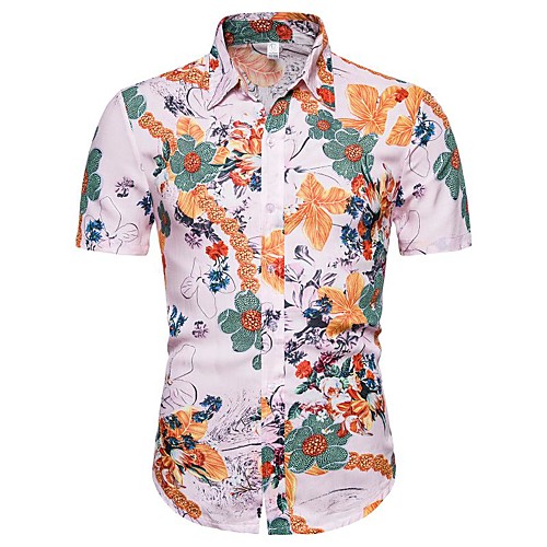 

Men's Daily Going out Basic / Exaggerated T-shirt - Floral / 3D Blushing Pink