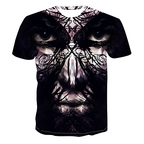 

Men's Club Weekend Street chic / Punk & Gothic T-shirt - 3D / Abstract / Cartoon Print Black