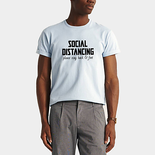 

Men's Daily Sports Business / Basic T-shirt - Solid Colored / Letter Black & White, Print Black