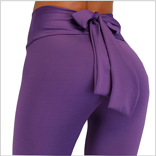 

Women's Basic Legging - Solid Colored, Print Mid Waist Purple Army Green Blue S M L