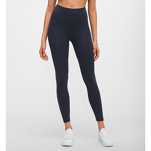 

Women's Sporty / Basic Legging - Solid Colored, Print Mid Waist Purple Blushing Pink Green S M L