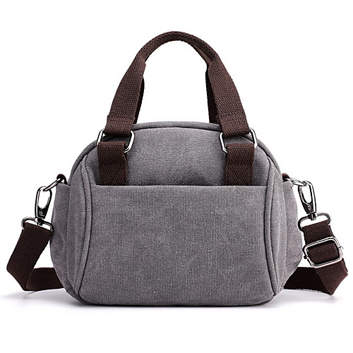 

Women's Zipper Canvas Top Handle Bag Solid Color Purple / Blue / Brown