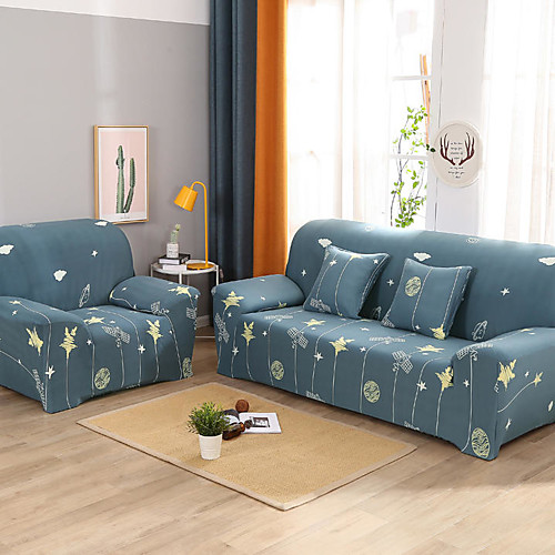 

Cartoon Satellite Print Dustproof All-powerful Slipcovers Stretch Sofa Cover Super Soft Fabric Couch Cover with One Free Pillow Case