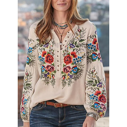 

Women's Daily Blouse - Floral Yellow