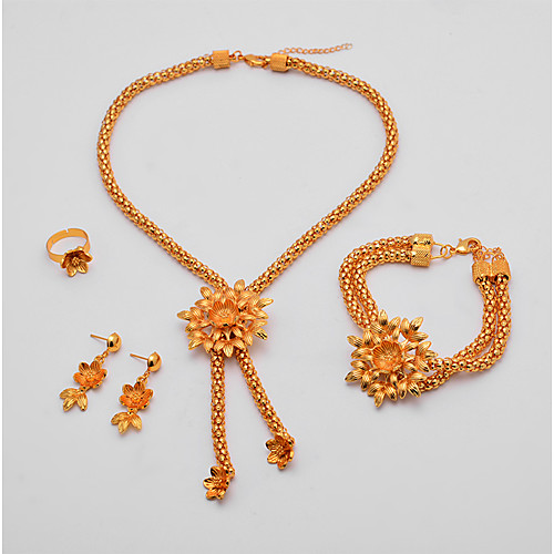 

Women's Jewelry Set Classic Tassel Trendy Ethnic Fashion Gold Plated Earrings Jewelry Gold For Christmas Wedding Gift Street Festival 1 set
