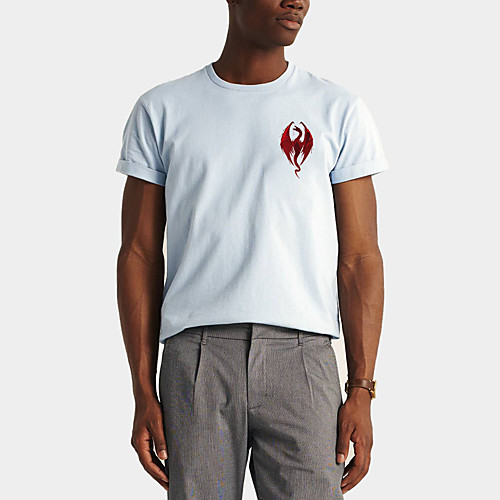 

Men's Daily Sports Business / Basic T-shirt - Rainbow / Animal Black & White, Print Black