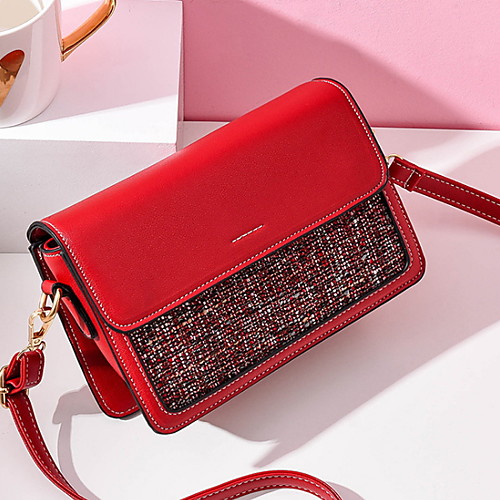 

Women's Zipper PU Crossbody Bag Solid Color Wine / Blushing Pink / White