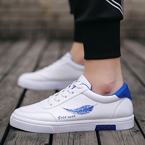 

Men's Comfort Shoes Leather Spring & Summer / Fall & Winter Sporty / Preppy Sneakers Walking Shoes Breathable Black / White / Blue