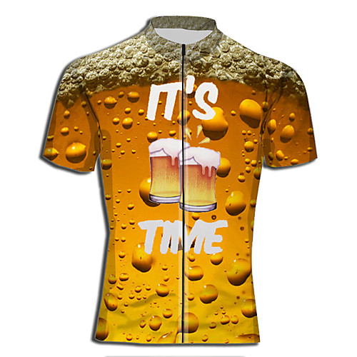 

Men's Daily Spring & Summer Regular Jacket, Letter Stand Short Sleeve Polyester Yellow