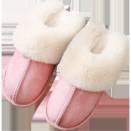 

Women's Slippers & Flip-Flops Flat Heel Round Toe Cotton Over The Knee Boots Fall & Winter Burgundy / Light Grey / White